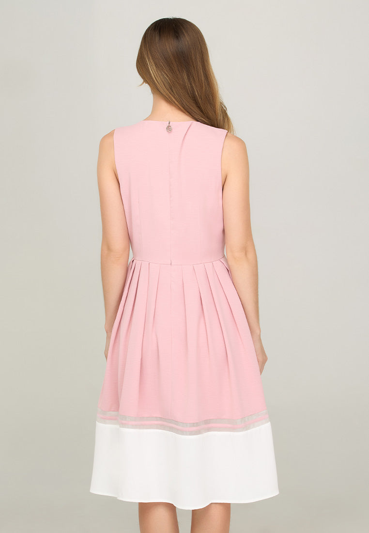 Tanaia Sleeveless Dress with Contrast Hem Detail