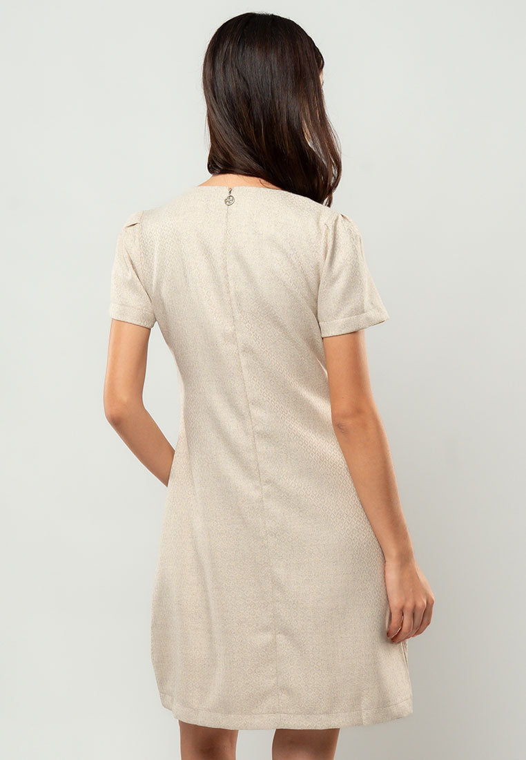 Denise Floral-Appliqué Shift Dress