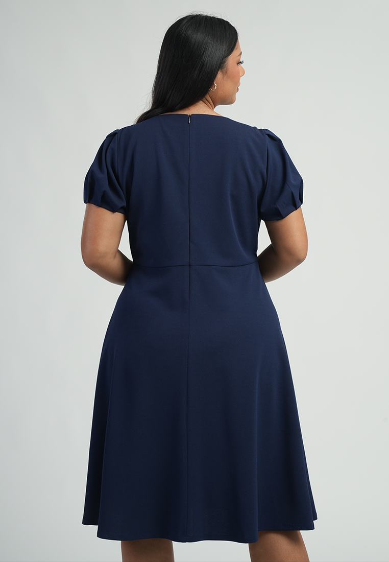 Milly by Paperdolls Julianne V-Neck Asymmetric Button Dress