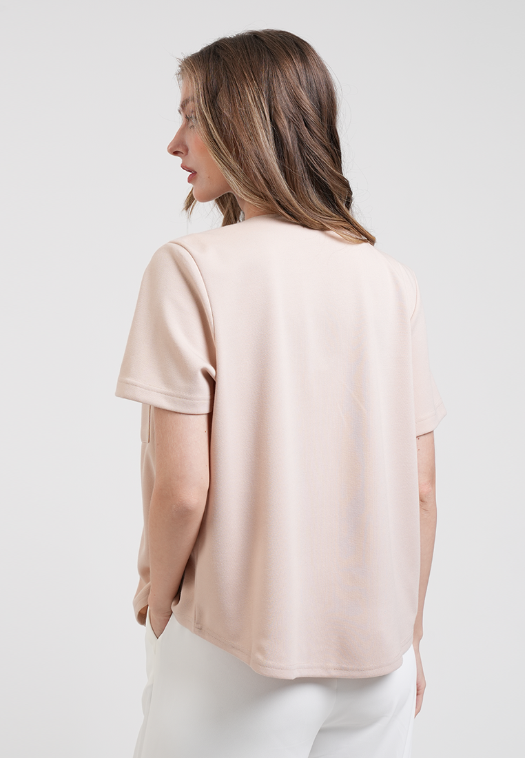 Jeannette Button-Front Knit Top