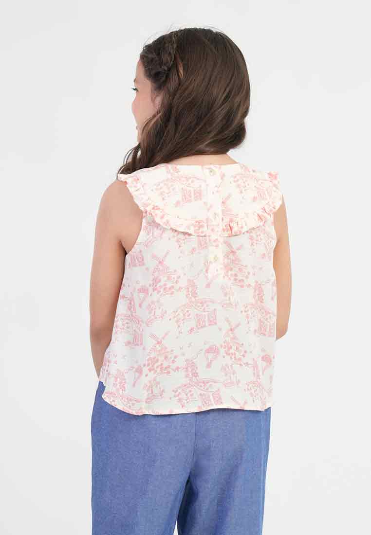 Treehouse Maya Windmill & Balloon Print Girl's Top