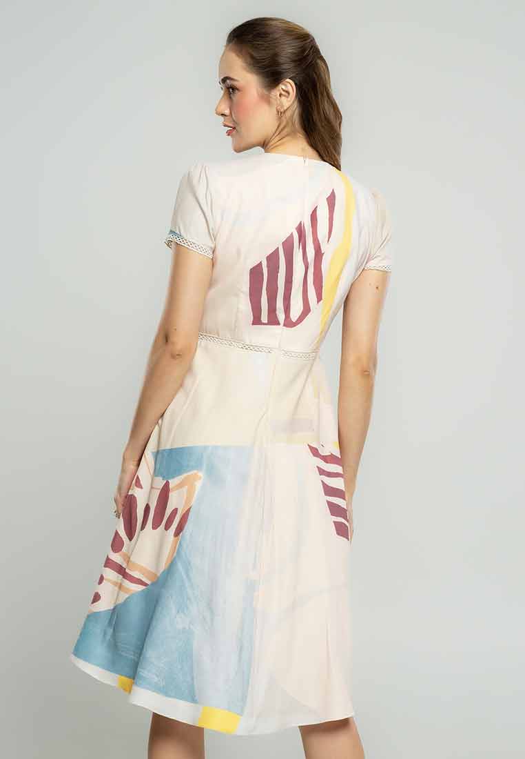 Celestine Abstract A-Line Print Dress