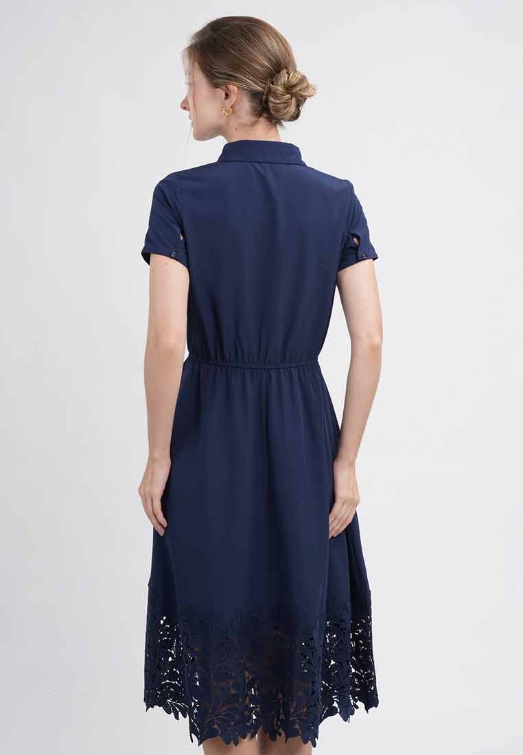 Martha Short Sleeve Collared Hem Dress