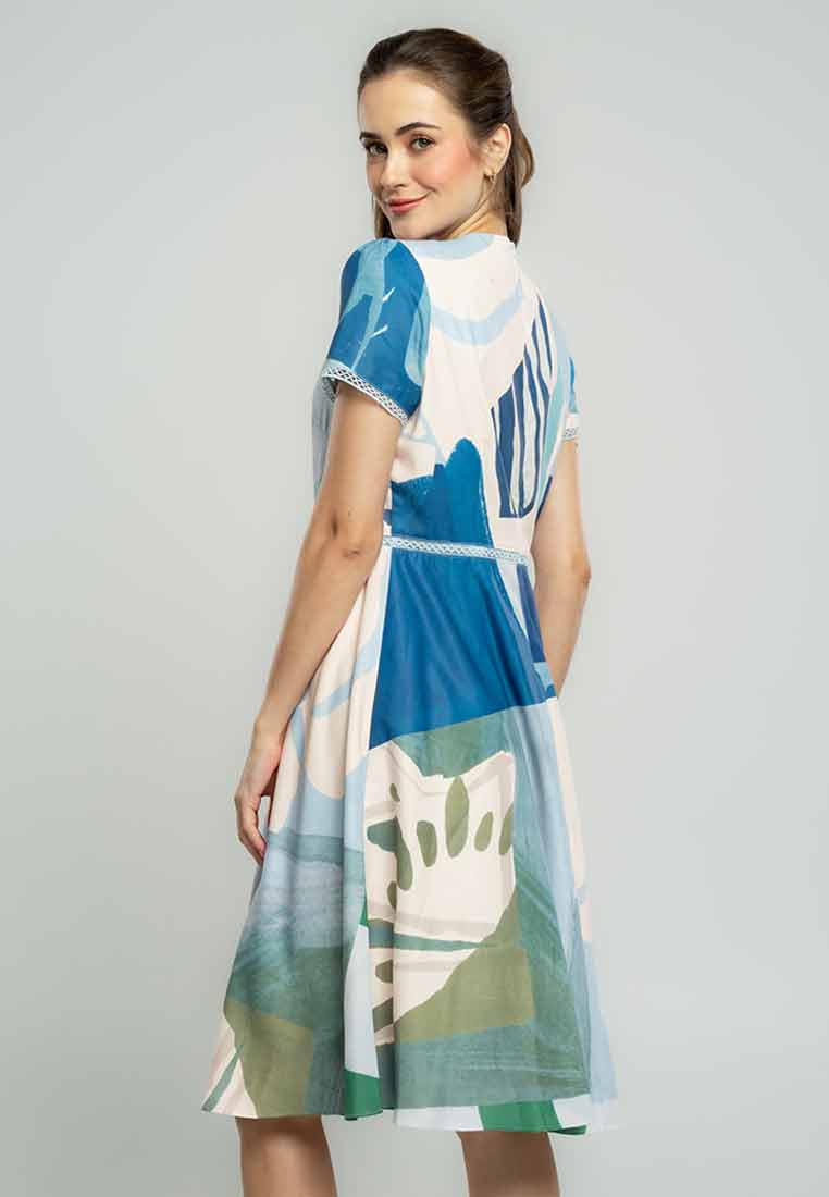 A-line Print Dress
