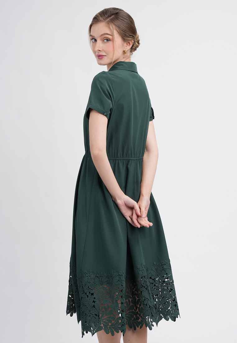 Martha Short Sleeve Collared Hem Dress