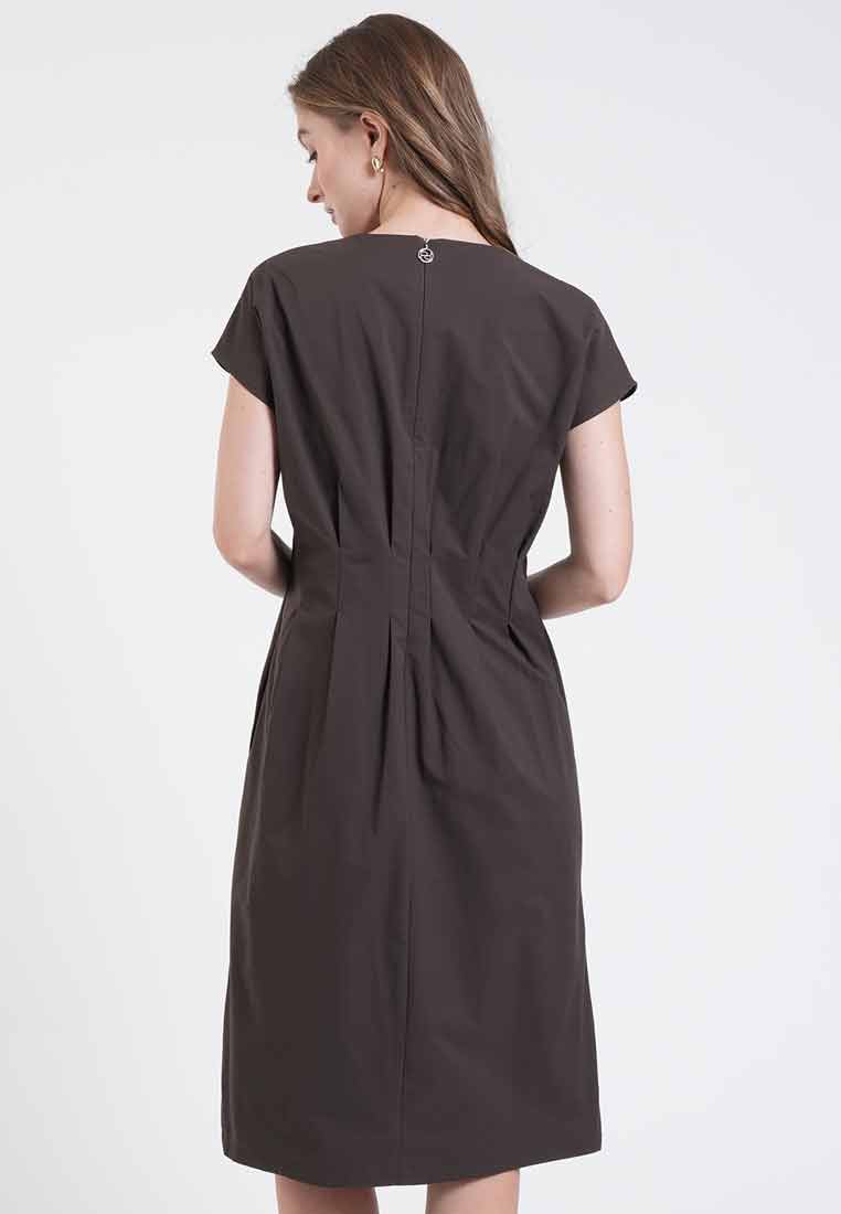 Sienna Terra Pintuck Midi Dress