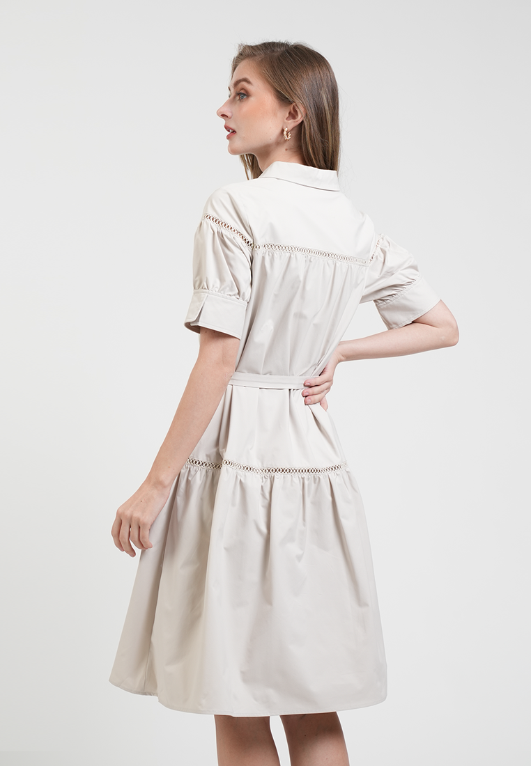 Katrina Eyelet Waist-Accent Dress