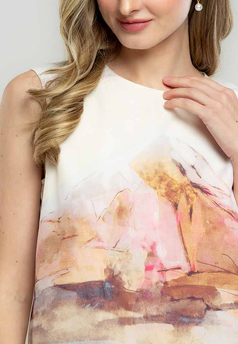Ryleigh Sleeveless Top in Seascape Print