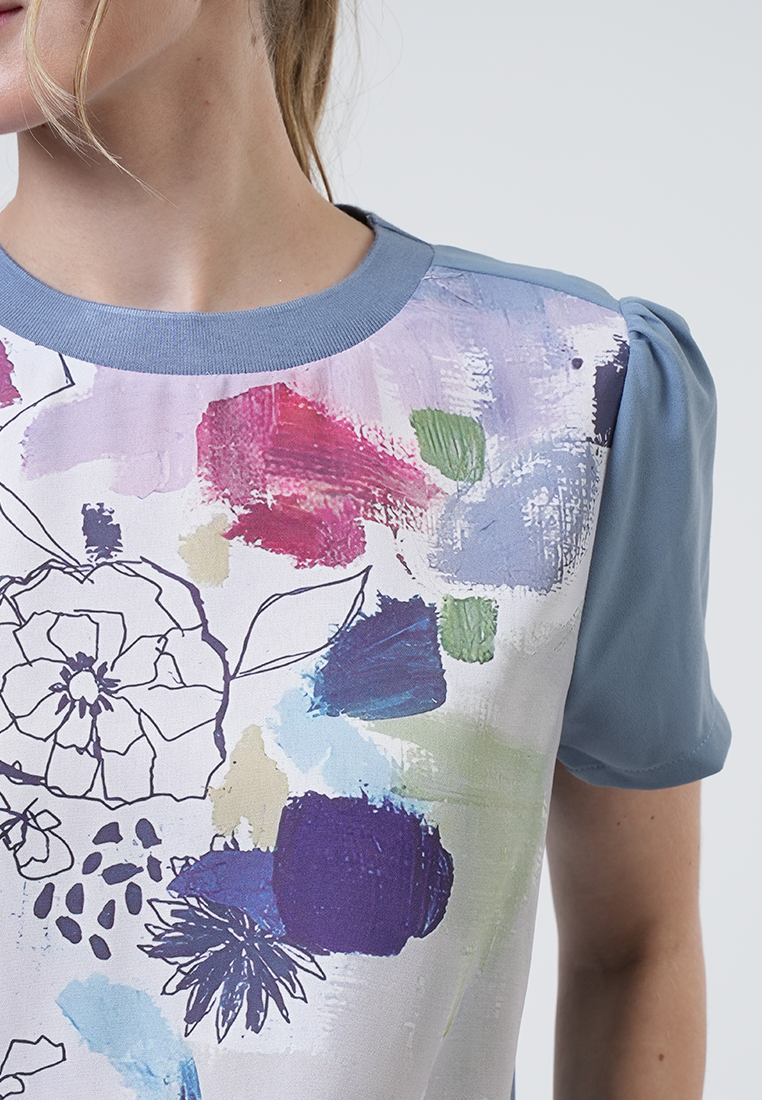 Miranda Vibrant Painterly Bloom Top