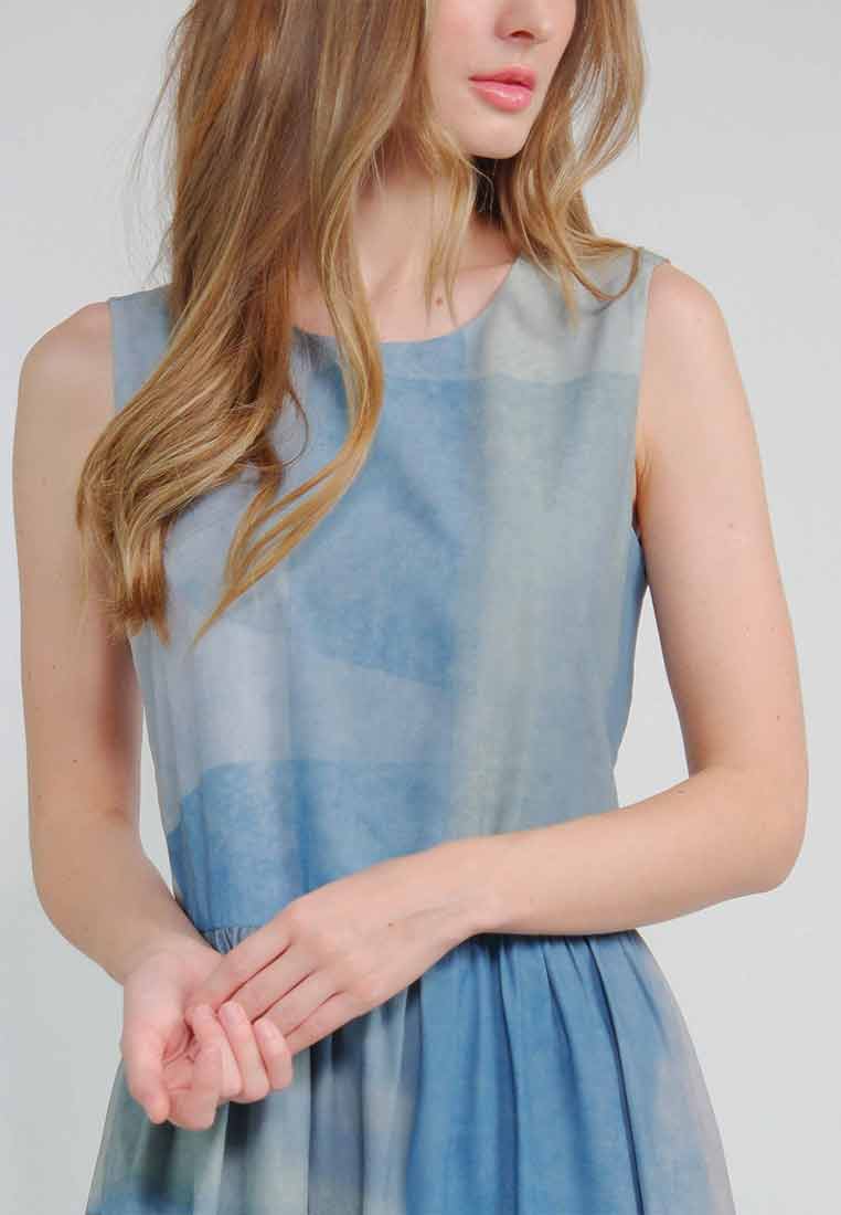 Solviennne Sleeveless Dress in Abstract Print