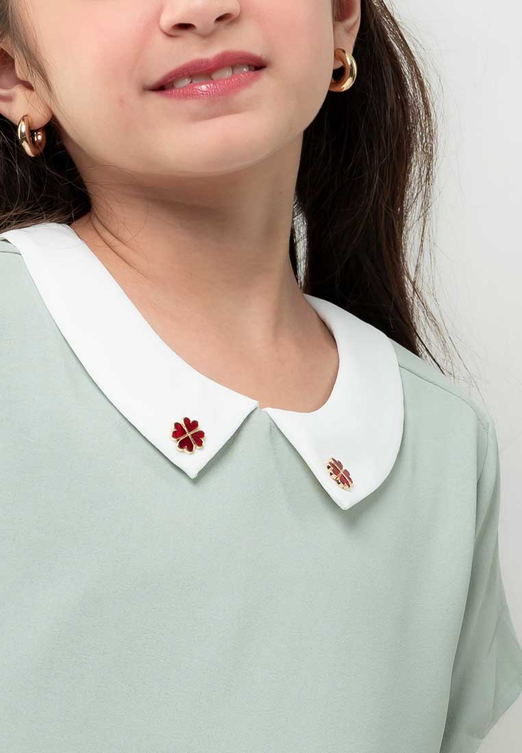 Treehouse Felishia Collared Dress with Flower Pin