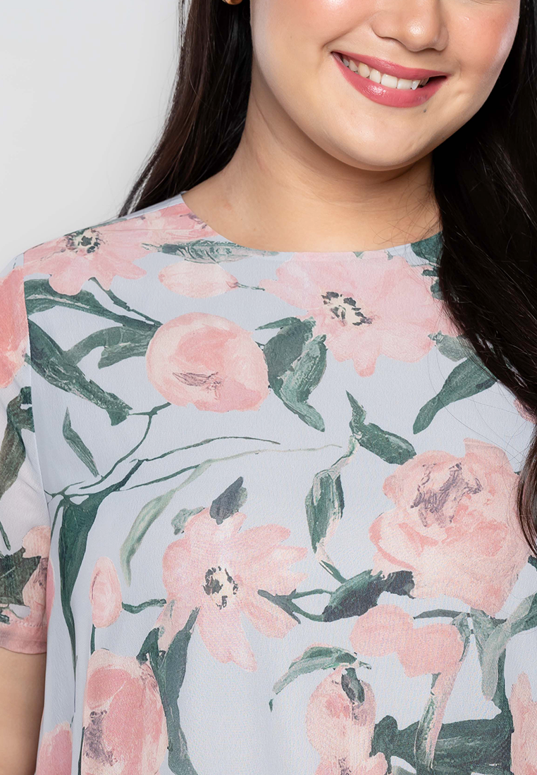 Milly Plus Size Laurence Blouse in Floral Print