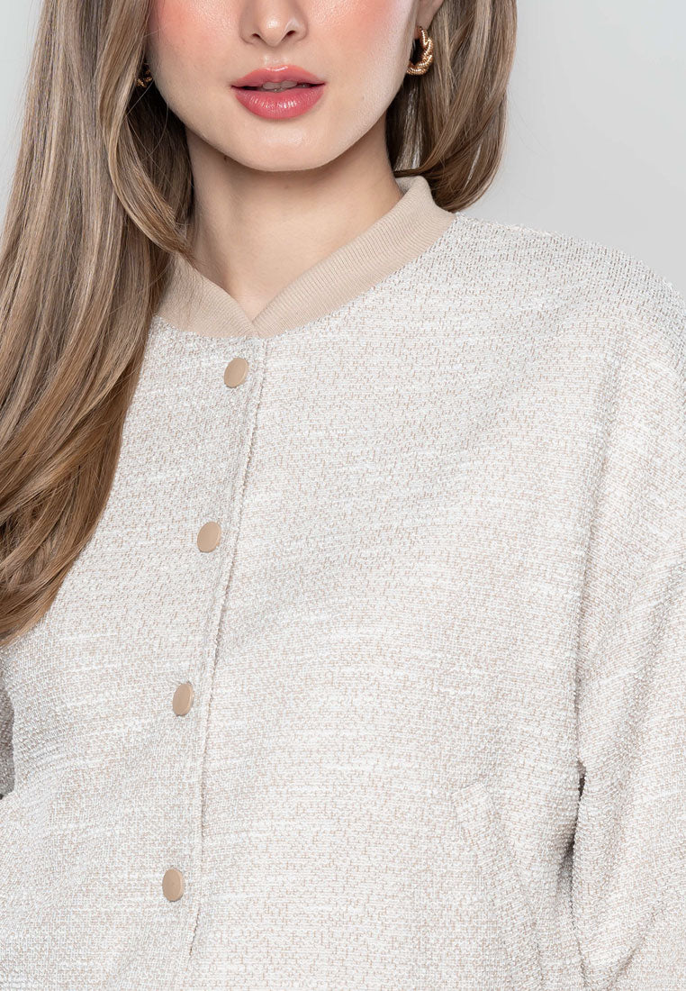 Kriselle Ann Knitted Jacket with Ribbing