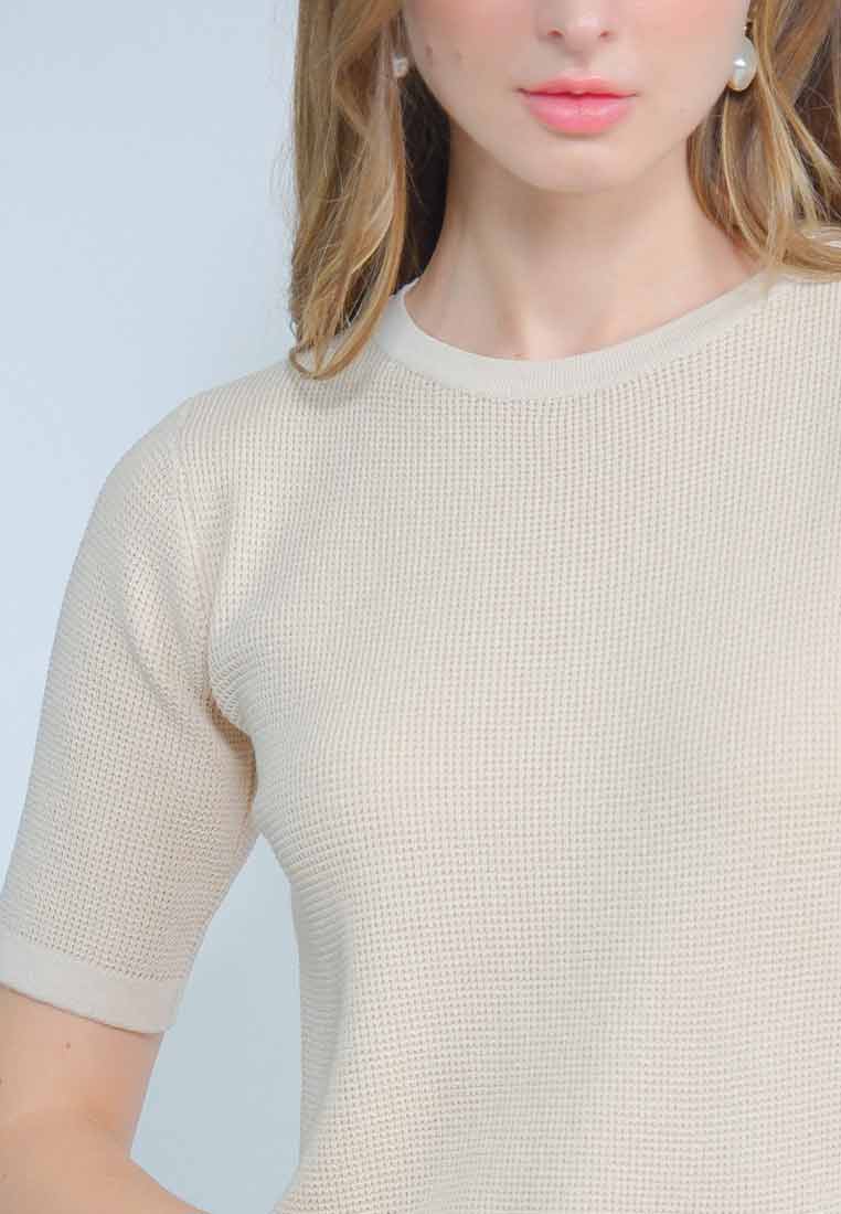 Isolyn Knitted Top with Tone on Tone Ribbing
