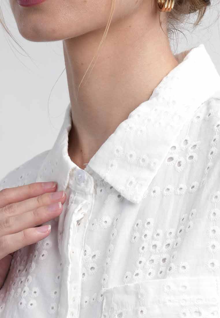 Carmen Short-Sleeved Eyelet Shirt