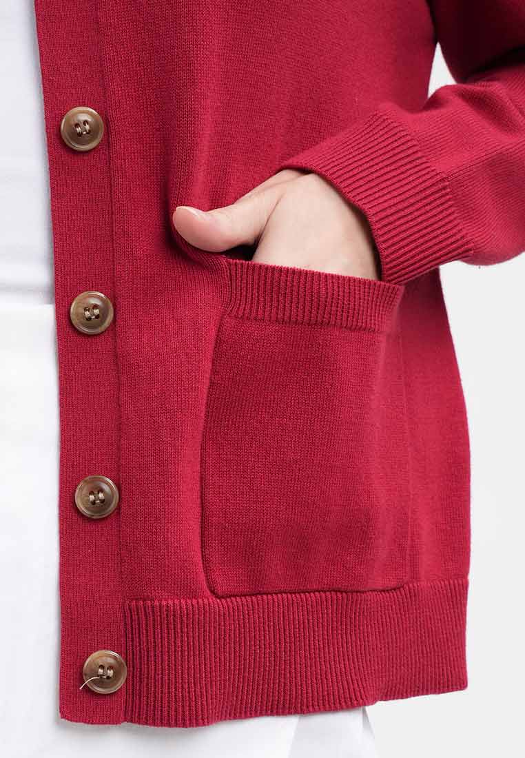 Liana Essential Knit Crewneck Cardigan with Pockets