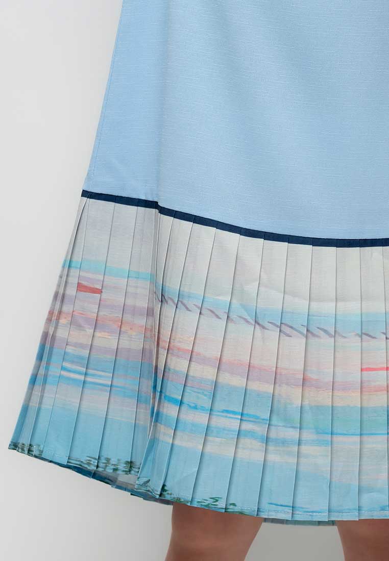 Treehouse Aurora Collared Dress with Pleated Hem
