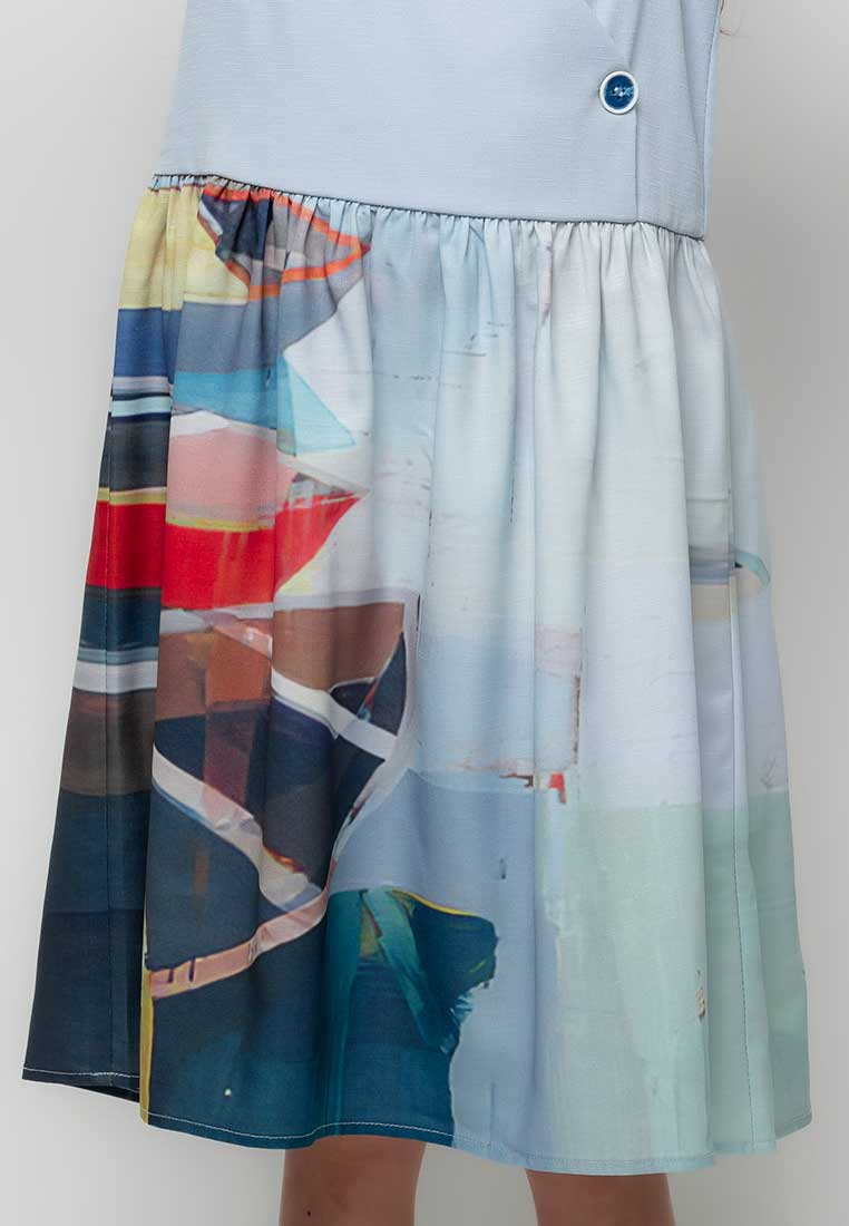 Treehouse Maisie Sleeveless Dress in Seascape print