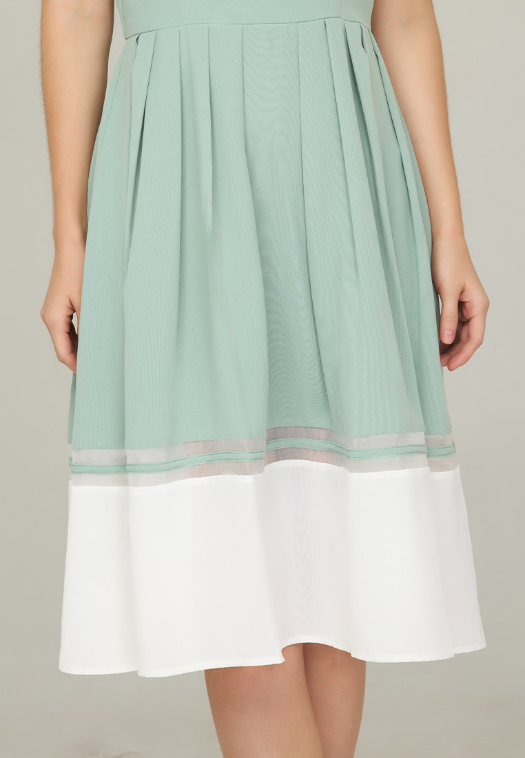 Tanaia Sleeveless Dress with Contrast Hem Detail
