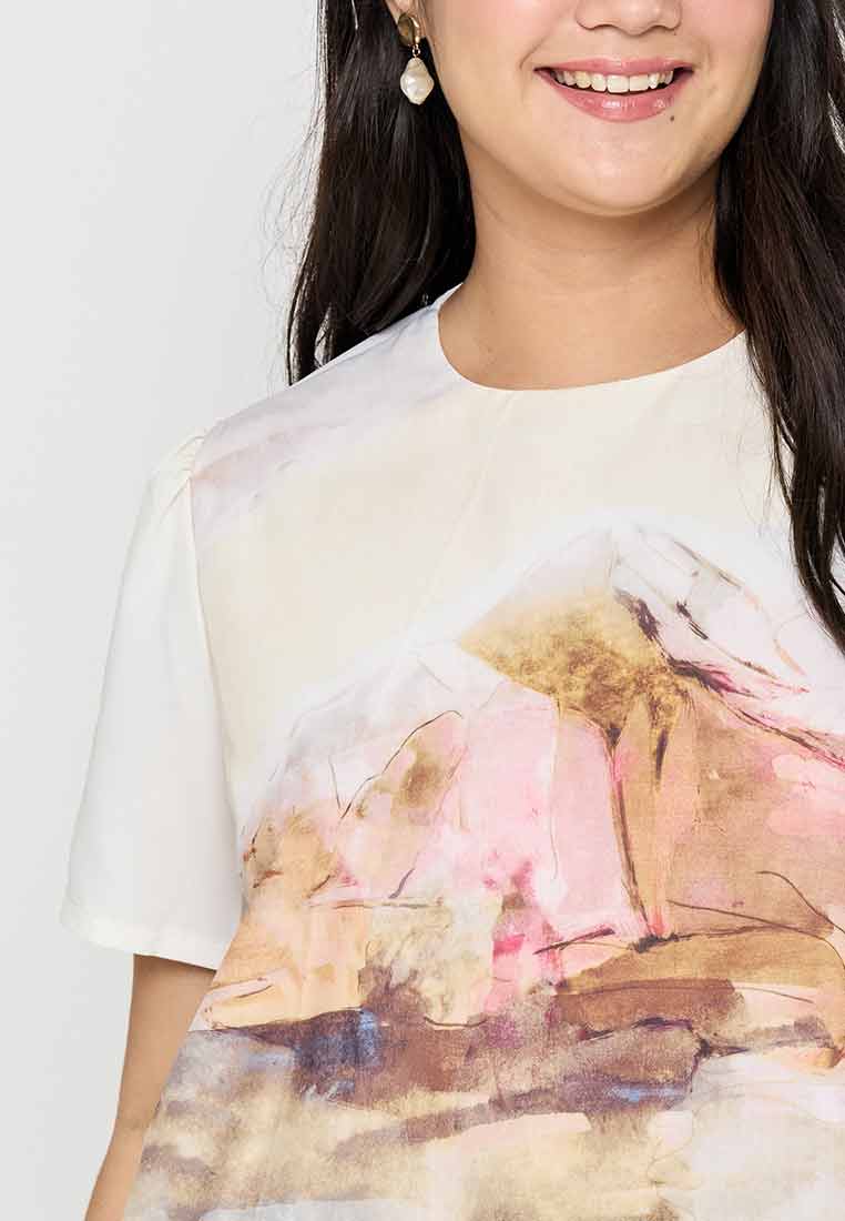 Milly Plus Size Sofiana Abstract Print Top