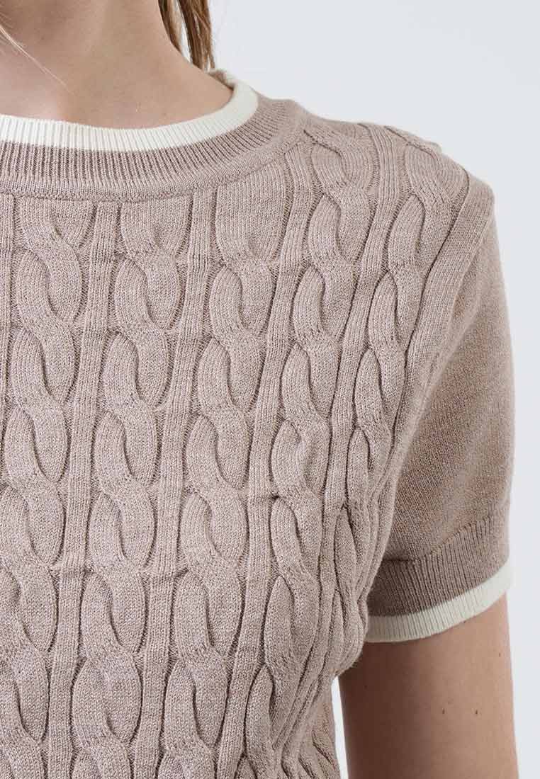 Clarisse Contrast Tipped Knit Top