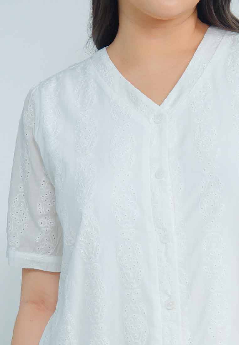 Milly Plus Size Daleyza Eyelet Button-down Flounce Dress