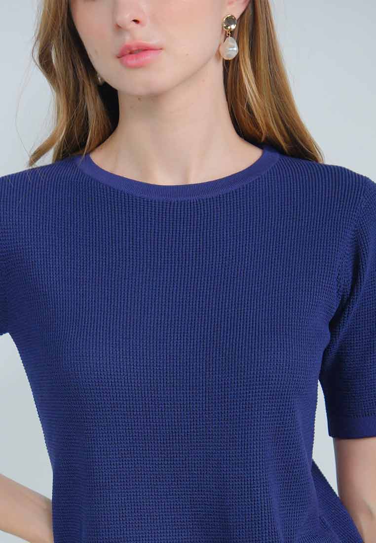 Isolyn Knitted Top with Tone on Tone Ribbing