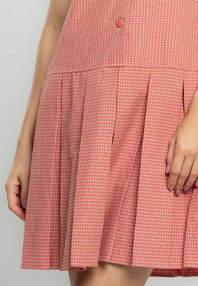 Laila Collared Shirt Dress in Pincheck Print