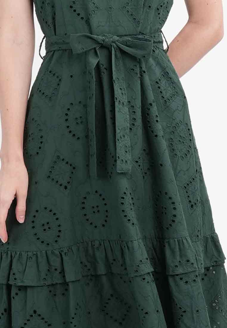 Elise Eyelet Tiered Midi Dress