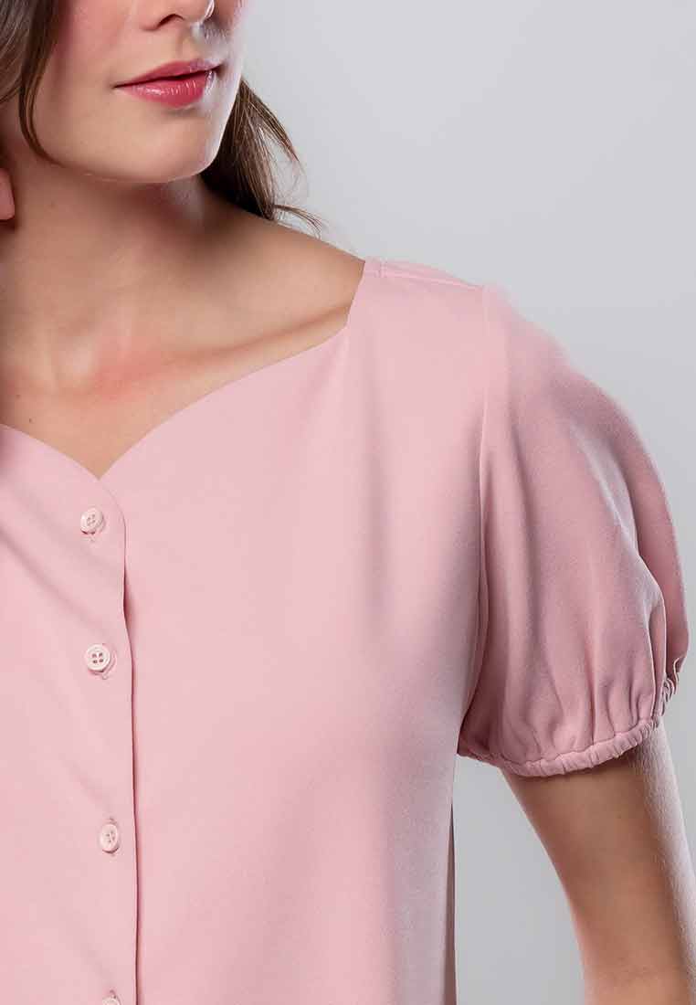 Lirienne Button-down Top with Sweetheart Neckline