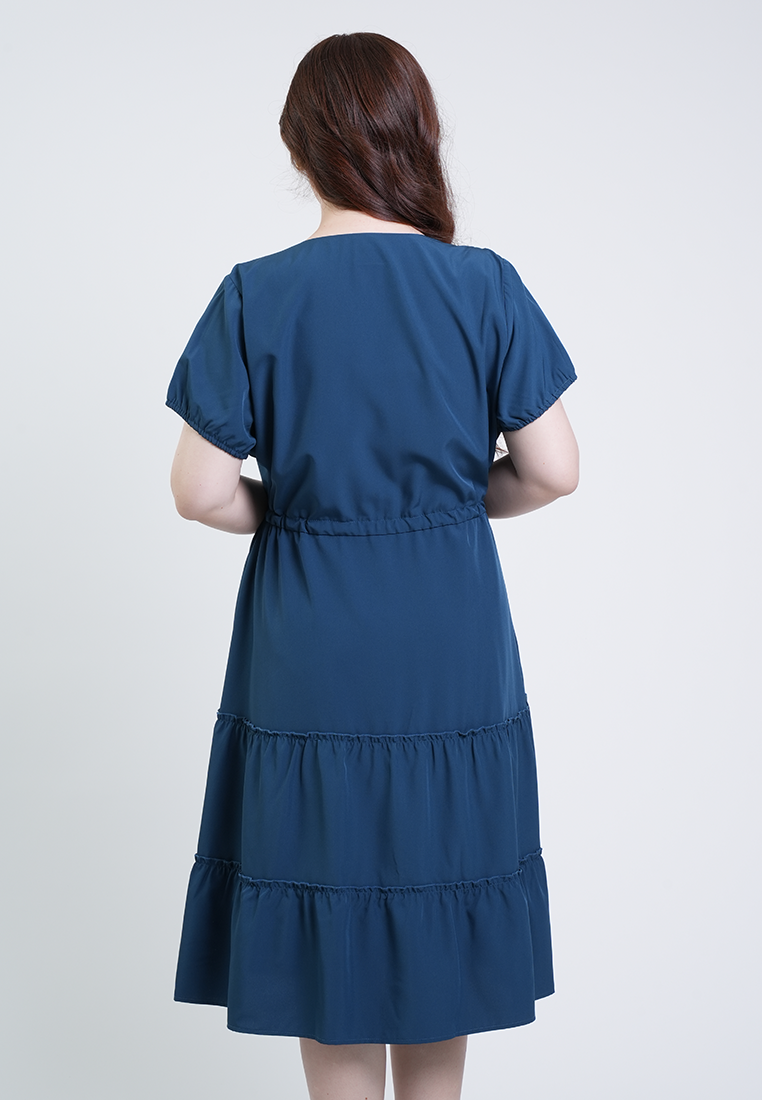 Milly Plus Size Thea Tiered Midi A-line Dress