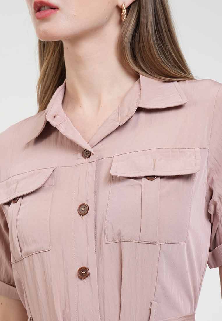 Daphne Button-Down Midi Dress with Belt