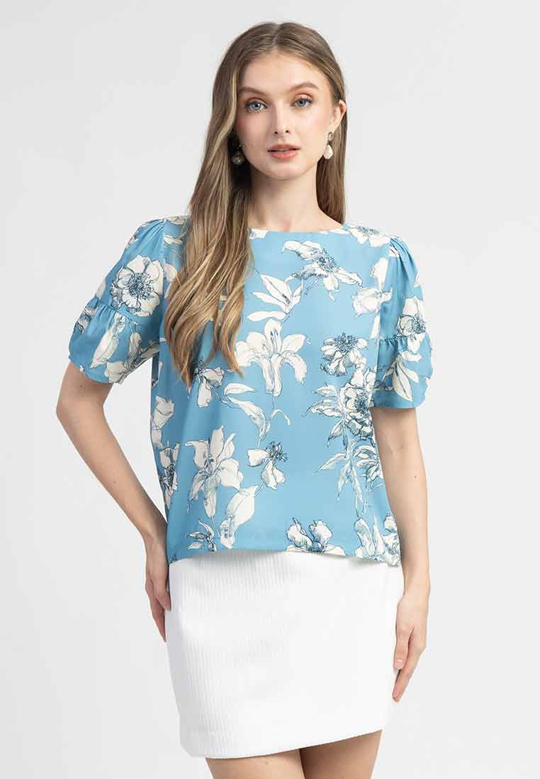 Nadine Floral Button-Up Blouse