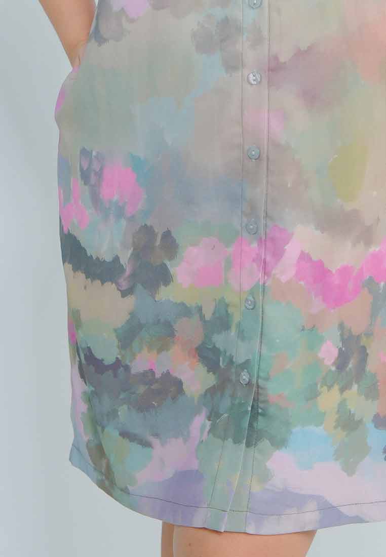 Milly Plus Size Giaana Shift Dress in Abstract Nature Print