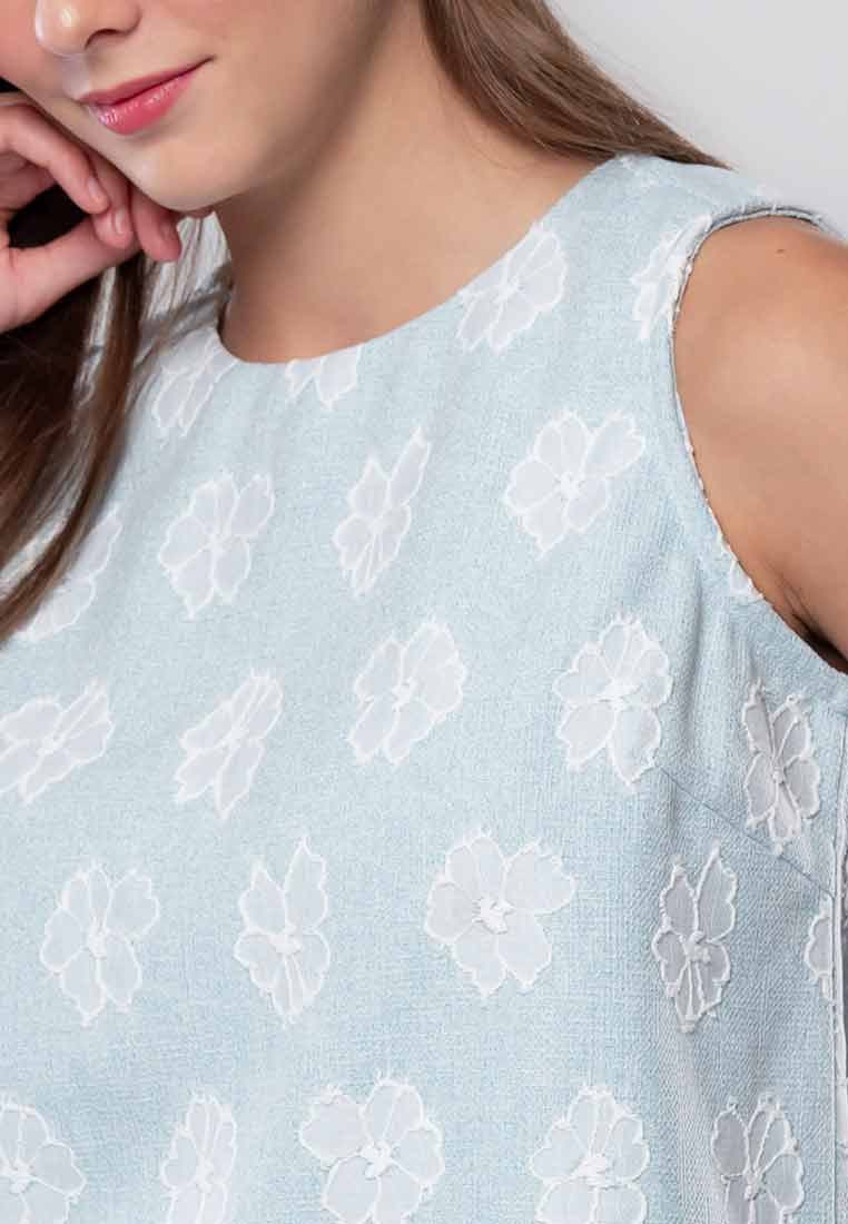 Elysia Rue Floral Embroidered Sleeveless Top