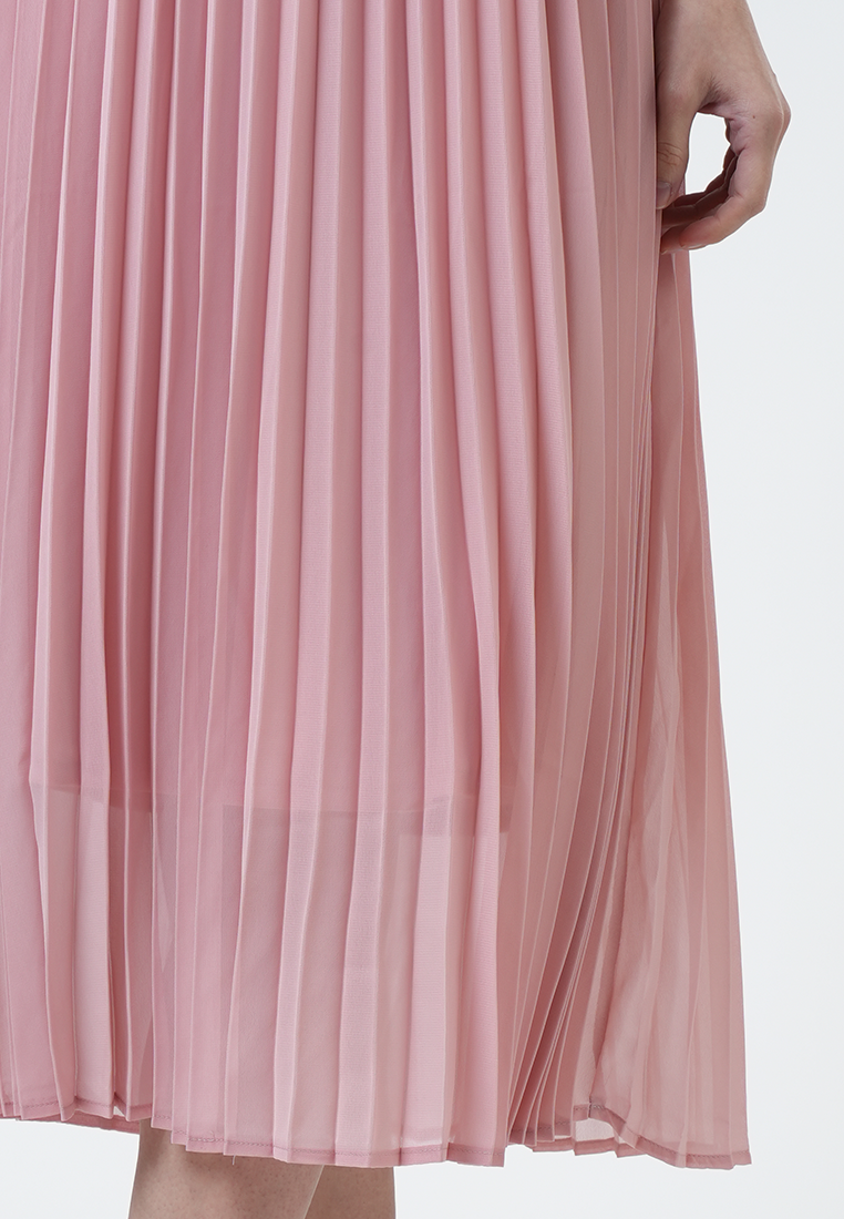 Daphne Lace Bodice Pleated Midi Dress