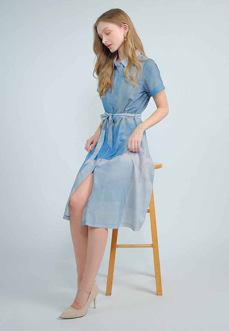 Zafira Button-down Dress with Adjustable Belt