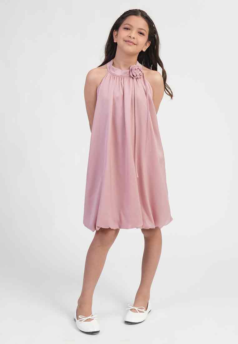 Treehouse Maisy Halter Rose Accent Girl's Dres
