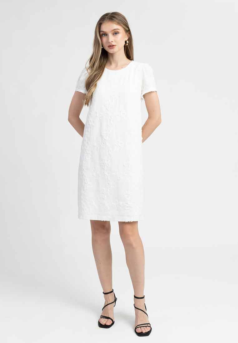 Shaela Floral Embroidered Shift Dress