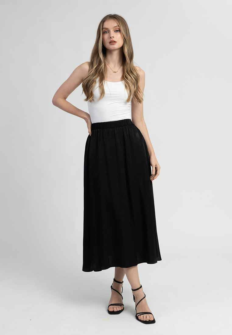 Clementine Flowy A-line Midi Skirt