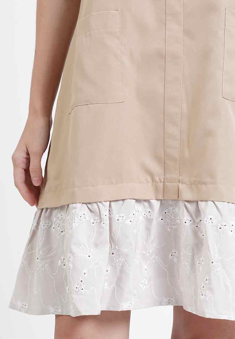 Grace Embroidered-Hem Sleeveless Dress