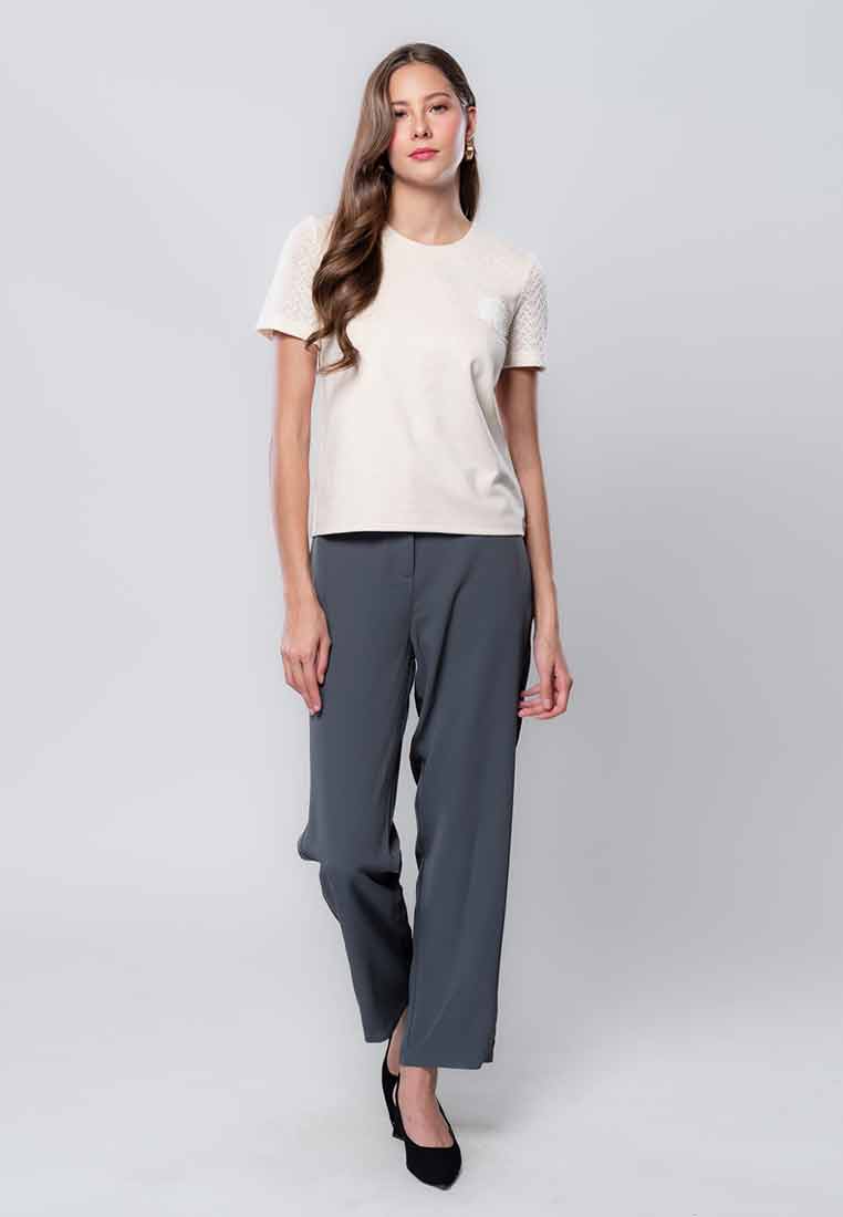 Cirelle Knitted Top with Floral Embroidery