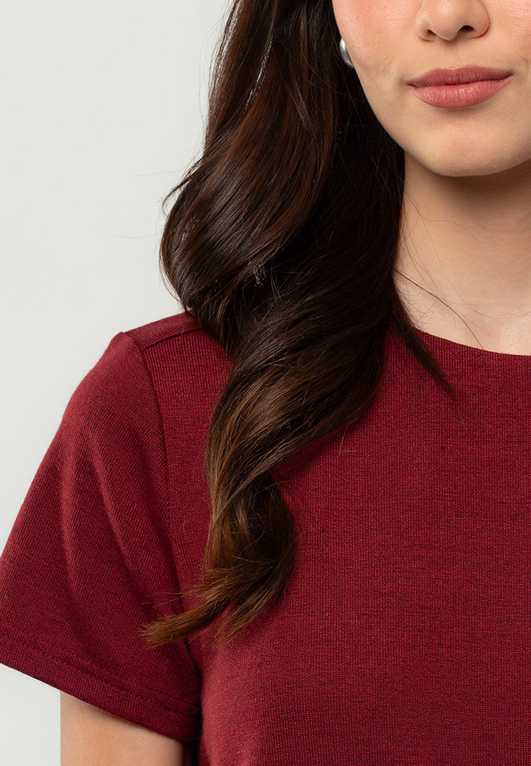 Audrey Scallop-Trim Pocket Knit Top
