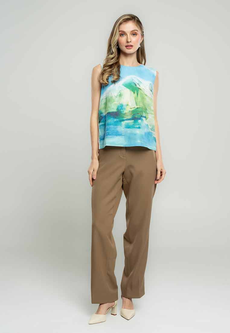 Ryleigh Sleeveless Top in Seascape Print