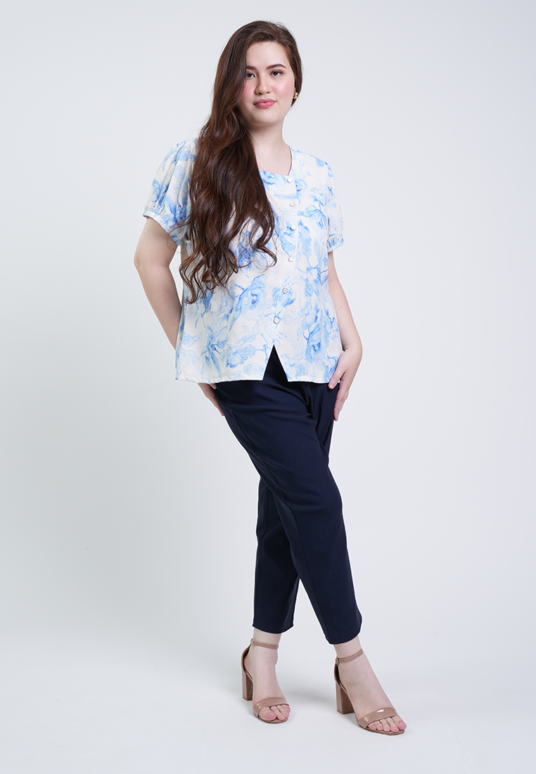 Milly Plus Size Isabelle Floral Button Front Top