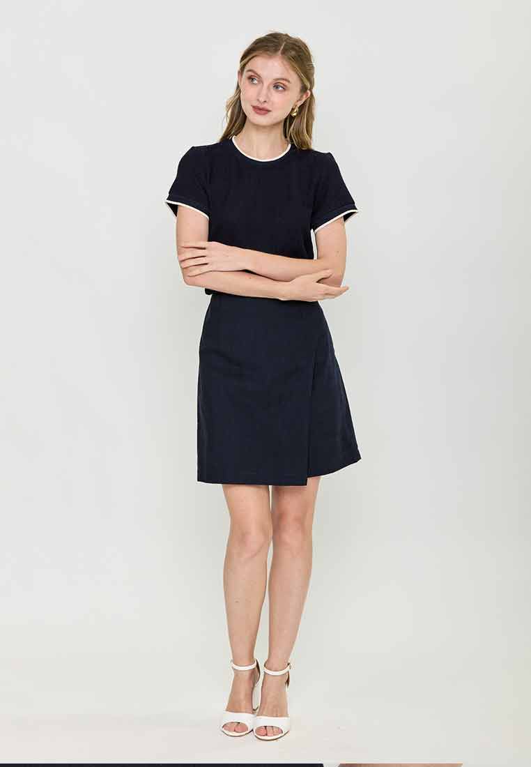 Arleth Textured Knit Top with Ribbing Detail