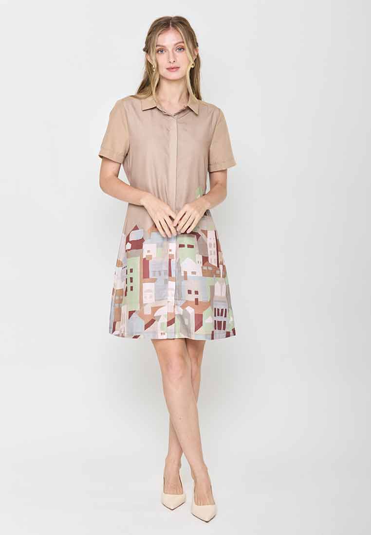 Scavina Collared Shirt Dress