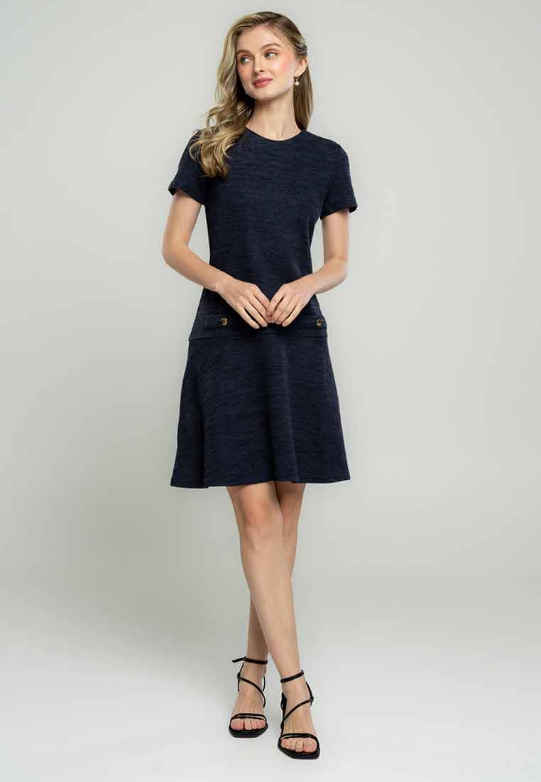 Finley Textured Knit Dress with Pocket Detail