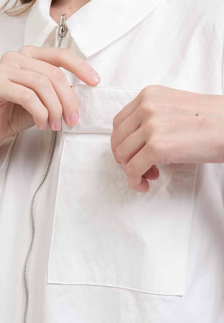 Lucia Zip-Front Utility Shirt