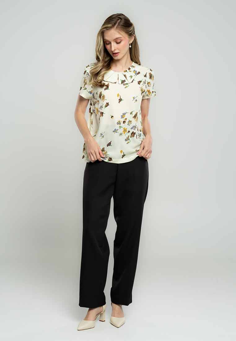 Blush Blossom Petal-Collar Blouse